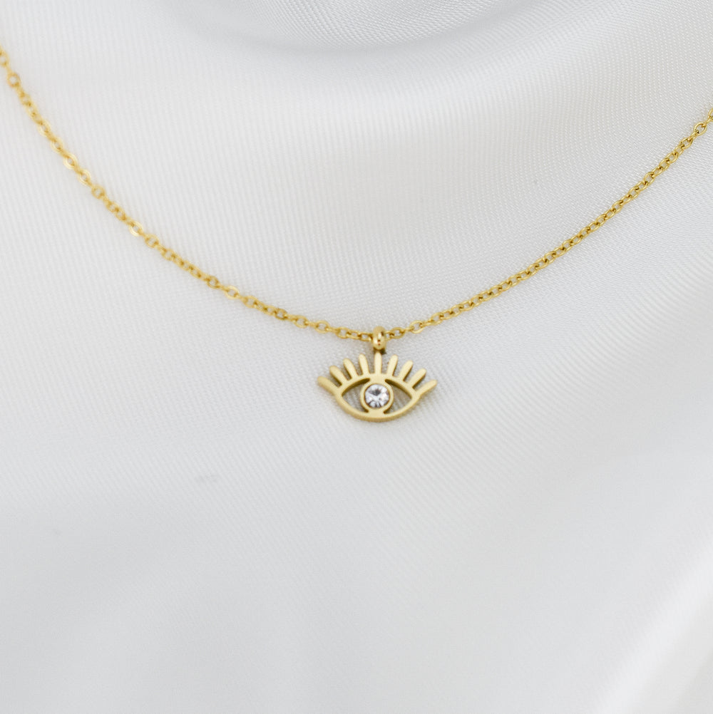 ZOE – Colar em Aço em forma de Olho com Brilhante