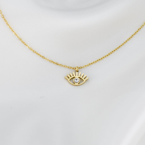 ZOE – Colar em Aço em forma de Olho com Brilhante