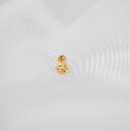  Piercing Individual Flor em Aço e Zircónias