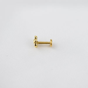  Piercing Individual Flor em Aço e Zircónias