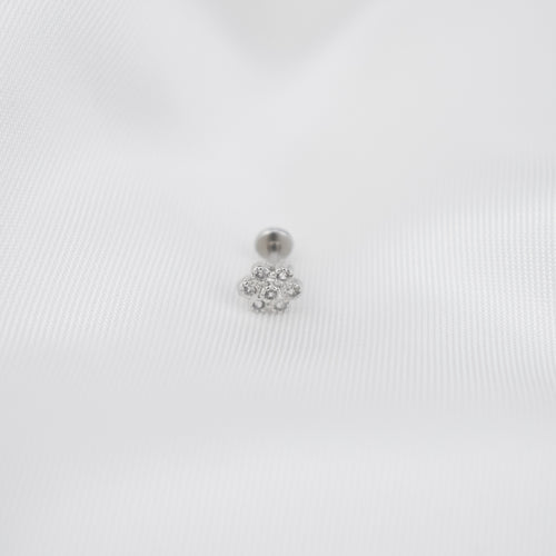  Piercing Individual Flor em Aço e Zircónias