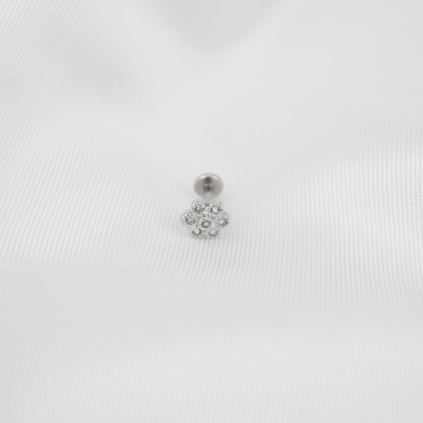  Piercing Individual Flor em Aço e Zircónias