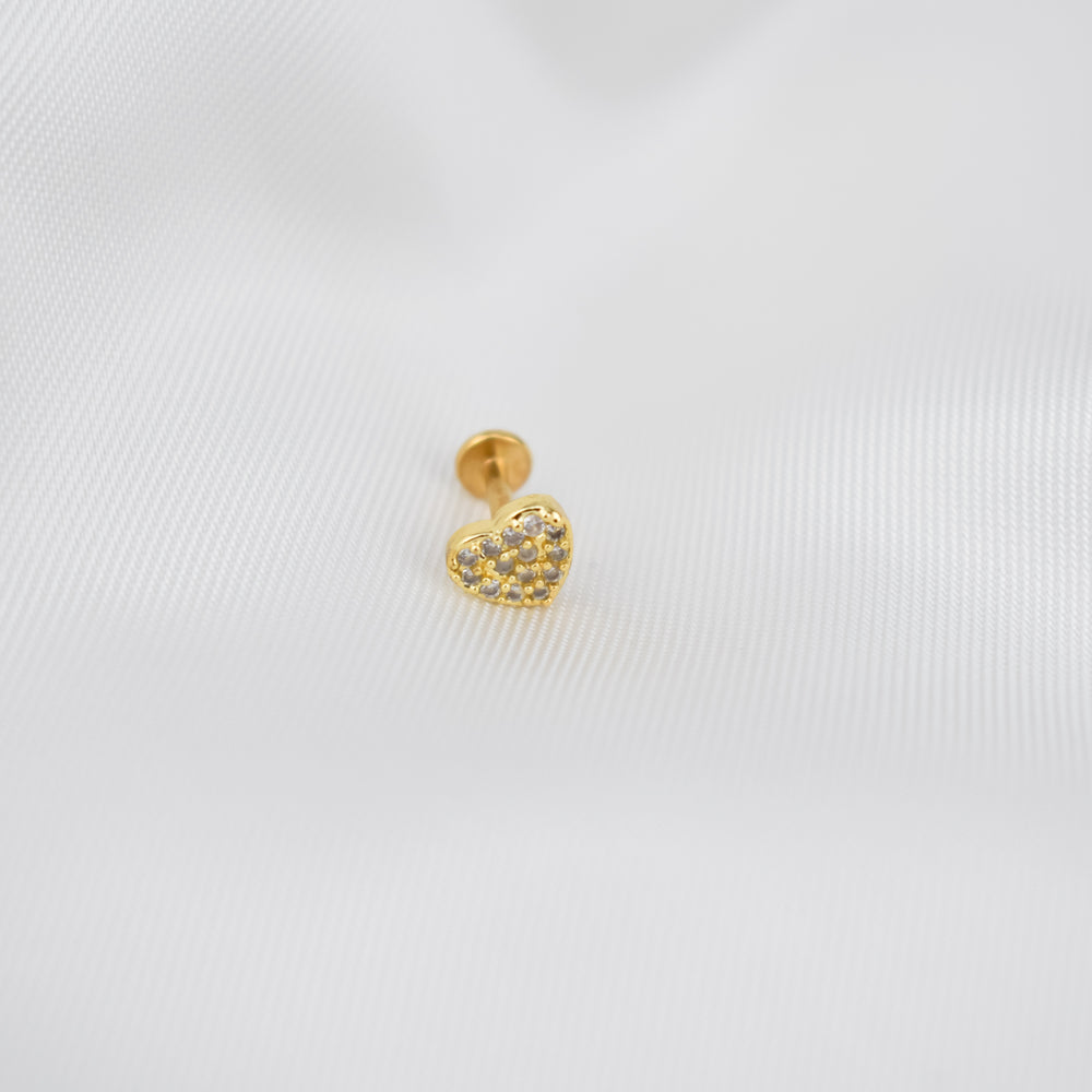Piercing Individual Coração em Aço e Zircónias