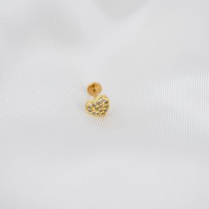 Piercing Individual Coração em Aço e Zircónias
