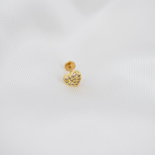 Piercing Individual Coração em Aço e Zircónias