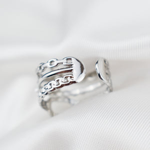 ALYSSA - Anel Triplo em Aço com Estrela e Pérolas