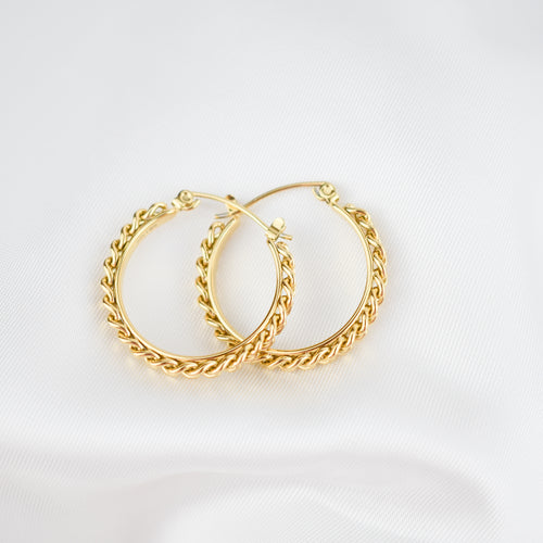 DAHLIA – Argolas com Corrente em Aço