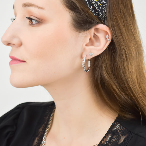 DAHLIA – Argolas com Corrente em Aço