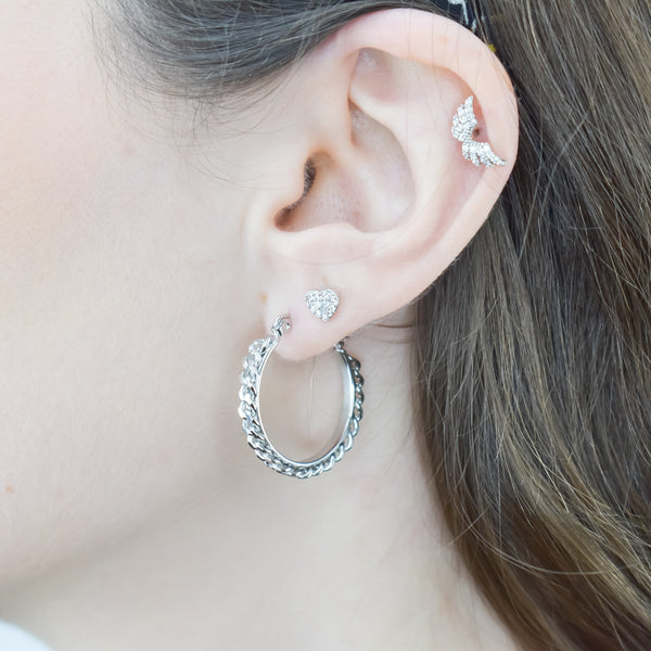 DAHLIA – Argolas com Corrente em Aço