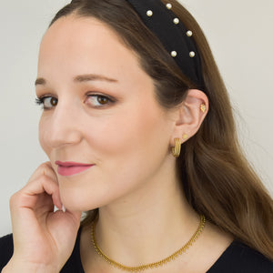 IRIS – Brinco Meia Argola Tripla em Aço 