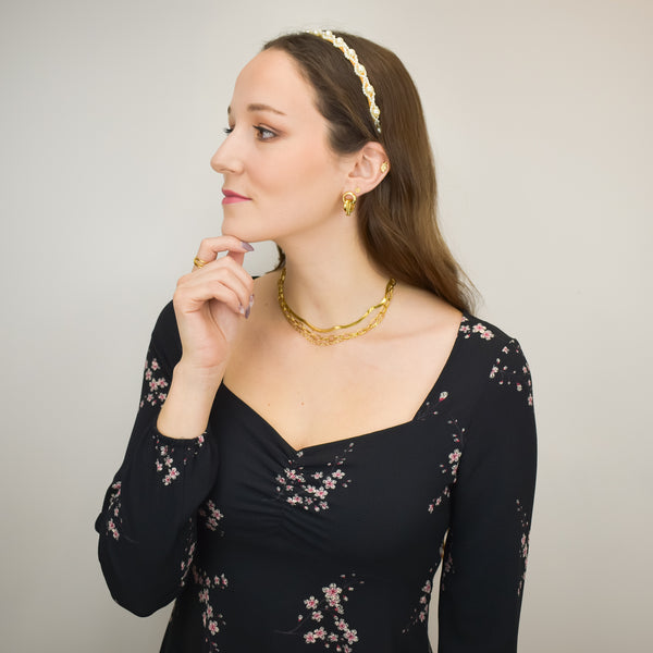 BELLE – Colar Triplo em Aço com Diferentes Malhas