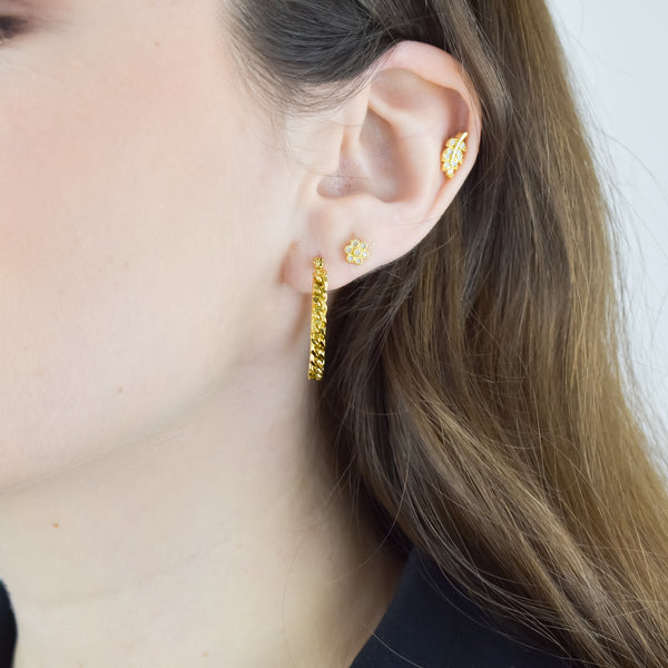 DAHLIA – Argolas com Corrente em Aço