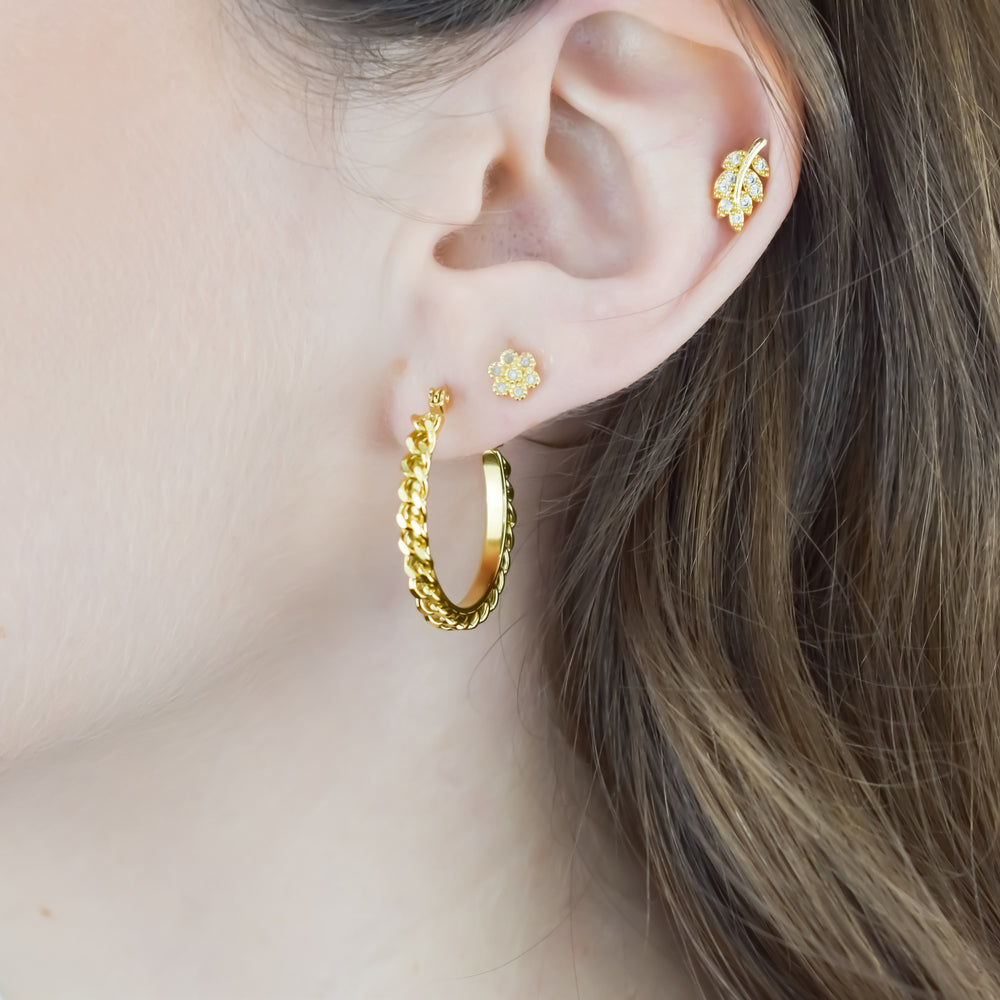 DAHLIA – Argolas com Corrente em Aço