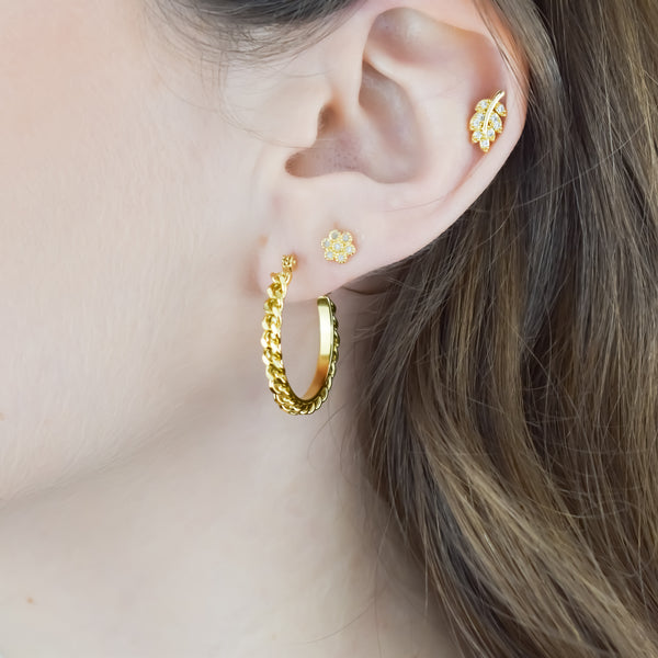 DAHLIA – Argolas com Corrente em Aço