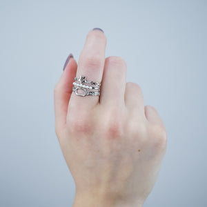 ALYSSA - Anel Triplo em Aço com Estrela e Pérolas